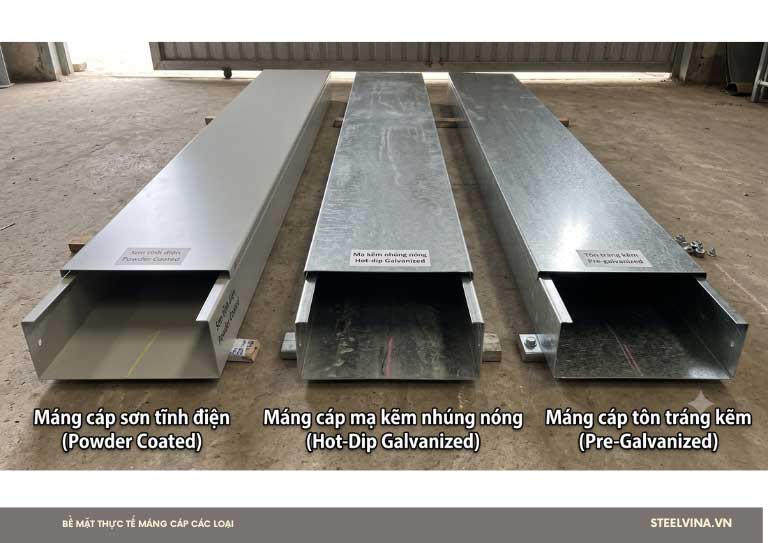phân biệt bề mặt máng cáp các loại