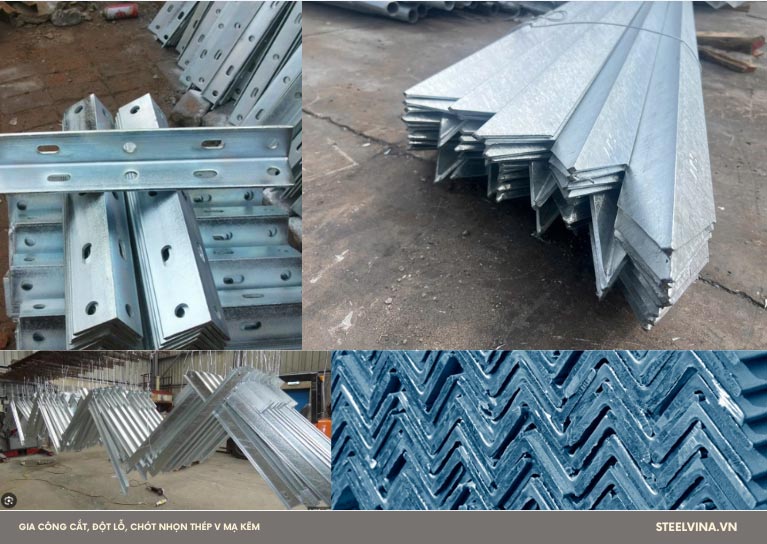 gia công cắt, đột lỗ thép v mạ kẽm theo yêu cầu