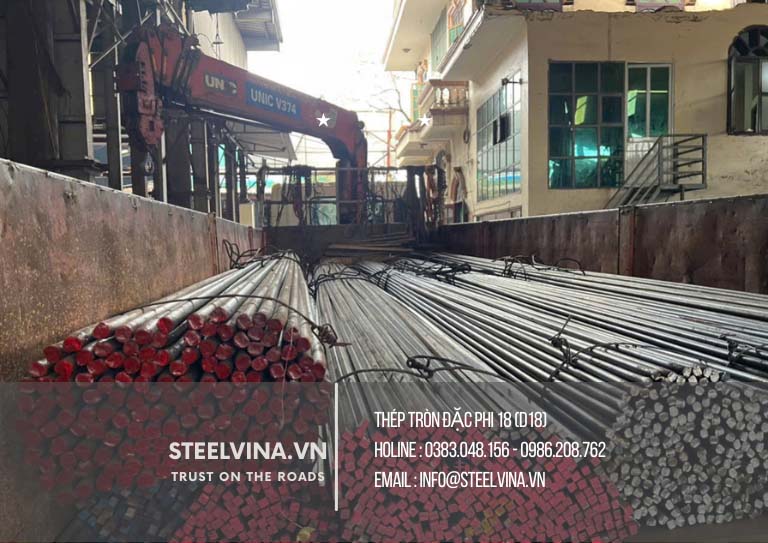 giao hàng thép tròn đặc phi 18