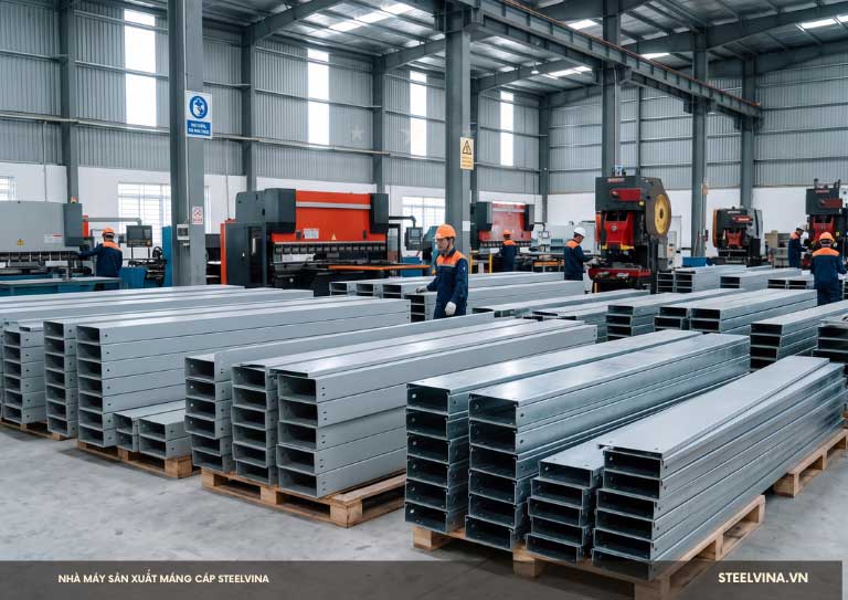 nhà máy sản xuất máng cáp steelvina
