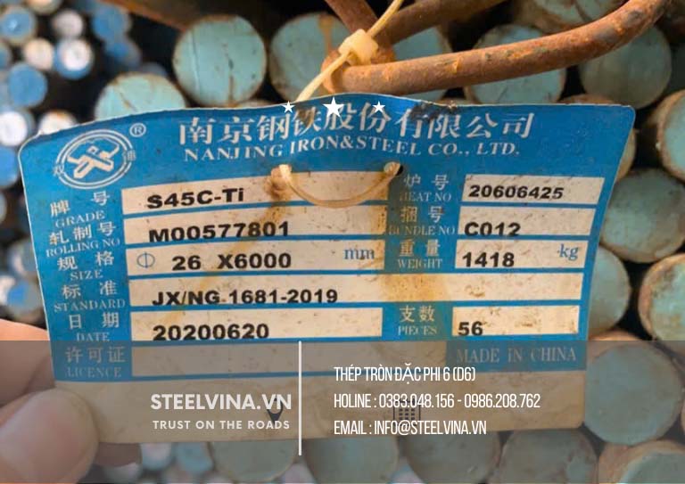 sắt thép tròn đặc phi 6