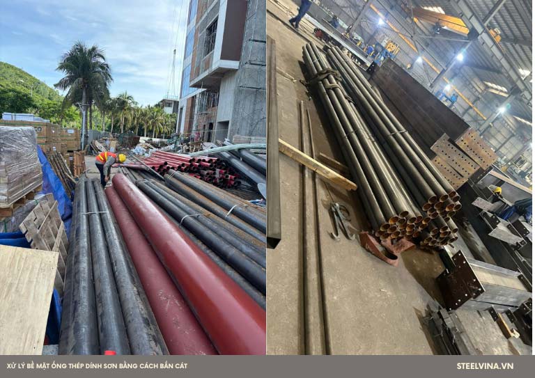 thép ống dính sơn cần mạ kẽm nhúng nóng