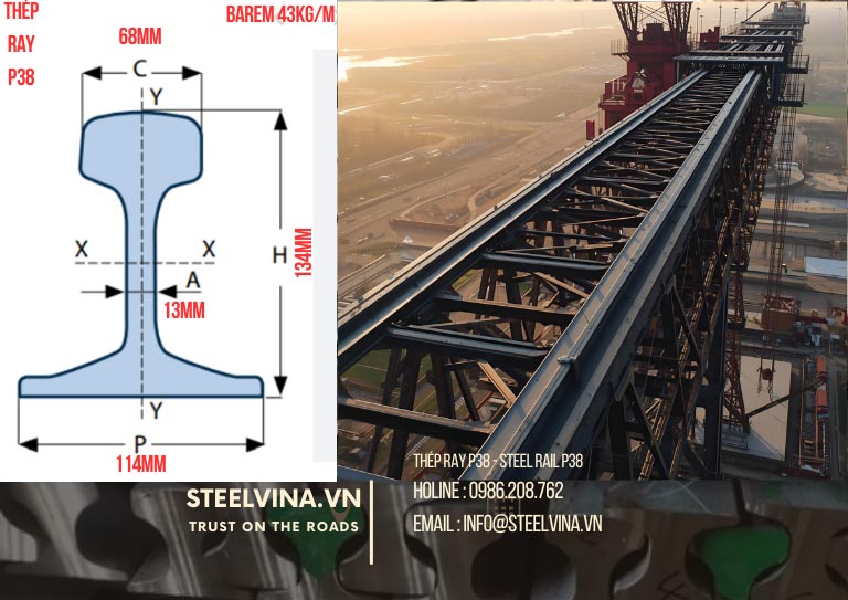 thép ray cầu trục p38