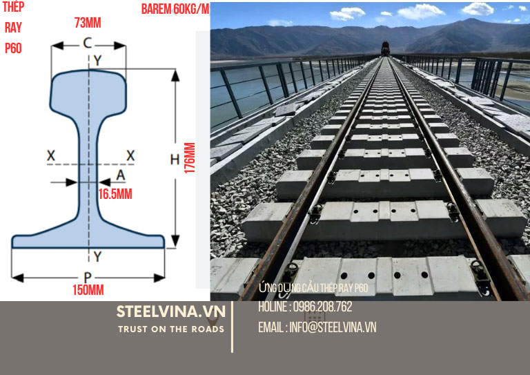 thép ray tàu p60