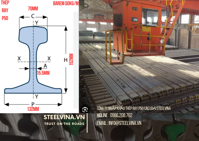tìm hiểu về thép ray p50